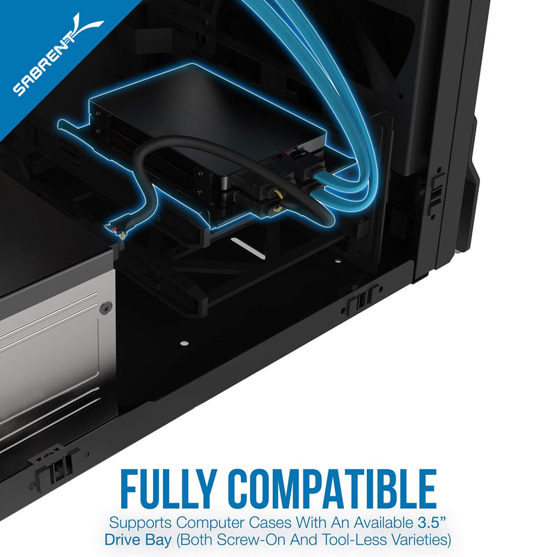 Sabrent 3.5-Inch to x2 SSD / 2.5-Inch Internal Hard Drive Mounting Kit [SATA and Power Cables Included]+ USB 3.0 to SSD/SATA/IDE 2.5/3.5/5.25-INCH Hard Drive Converter with UL Power Supply & LED Acti