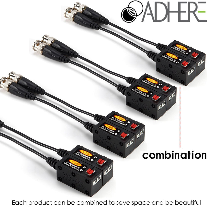 1080P AHD/HD-CVI/TVI/CVBS Passive HD Video Balun Transmitter 4 Pairs (UTP Up to 350M-600M)