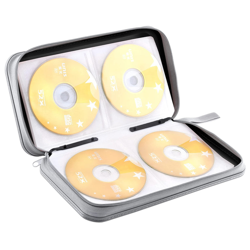 CD Case Wallet, 80 Capacity DVD VCD Media Blu-ray Case Wallet Holder Storage Organizer (Black) Black