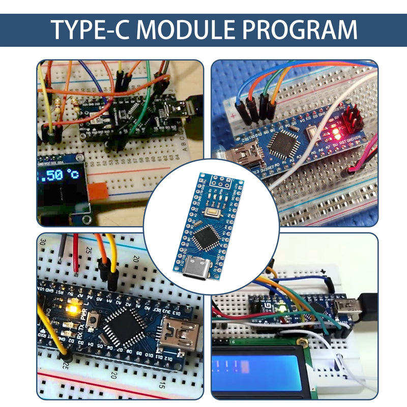 Nano Development Board with CH340 Chip Binghe Nano Development Board Chip CH340 Type-C Connector 5V 16M Compatible with Arduino IDE