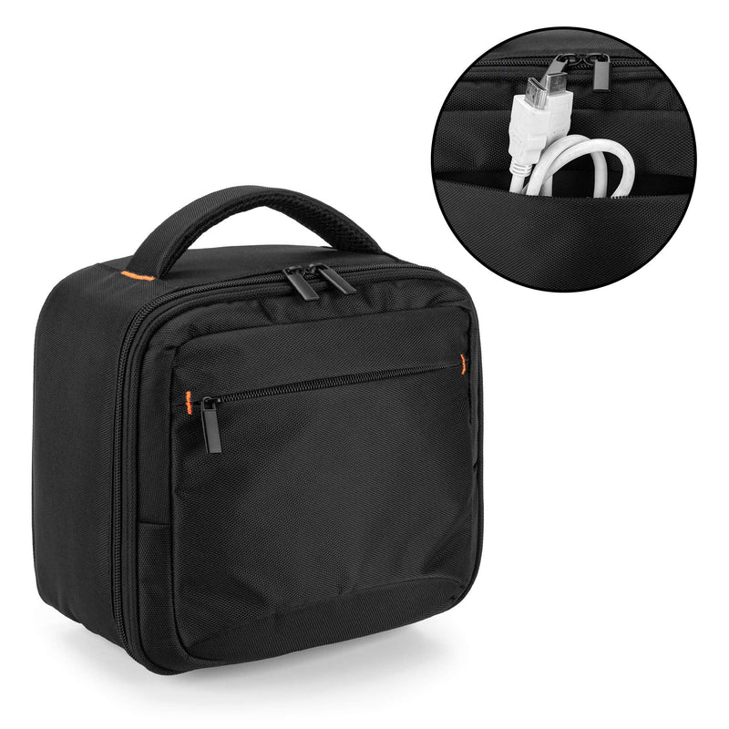CURMIO Projector Case, Mini Projector Carrying Bag Compatible for DR.J Professional and QKK Mini Projector, Black Single Layer