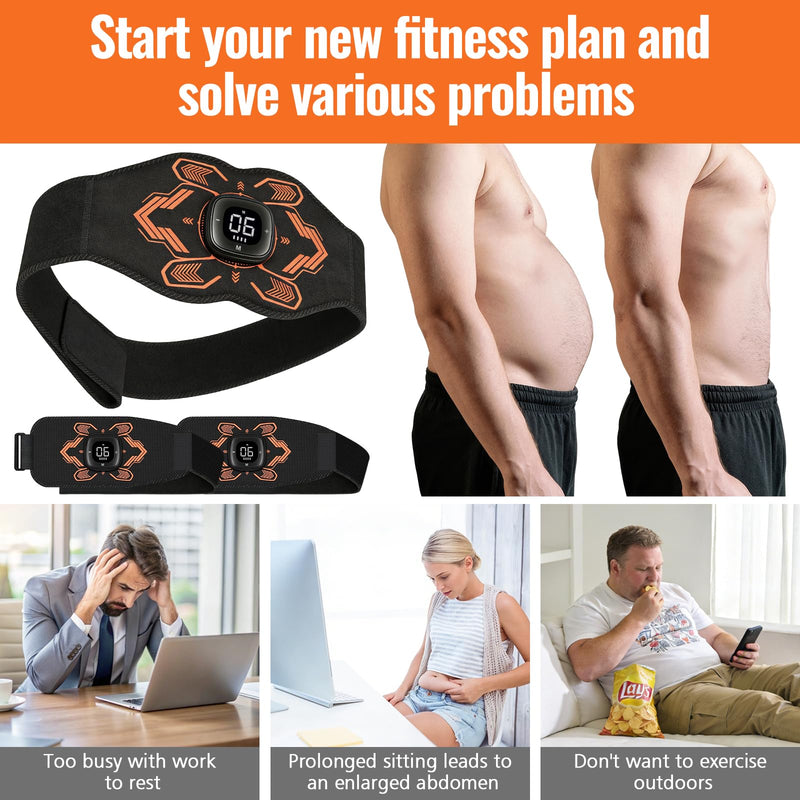 OSITO Electronic Muscle Stimulator, Abs Stimulator Muscle Toner-3 Pack | Ab Machine Trainer for All Body,Fitness Strength Training Workout Equipment for Men and Women,
