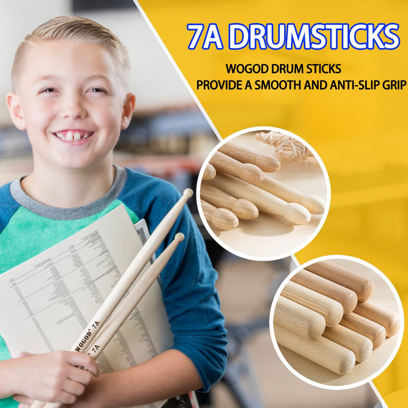 Drum Sticks 7a Drumsticks Maple Wood Tip Drumsticks (2 Pair) 2