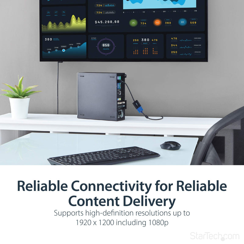 StarTech.com DisplayPort to VGA Adapter - Active DP to VGA Converter - 1080p Video - DP/DP++ Source to VGA Monitor Cable Adapter - DP to VGA Adapter Dongle Digital to Analog - DP 1.2 to VGA (DP2VGA3) 1 Pack