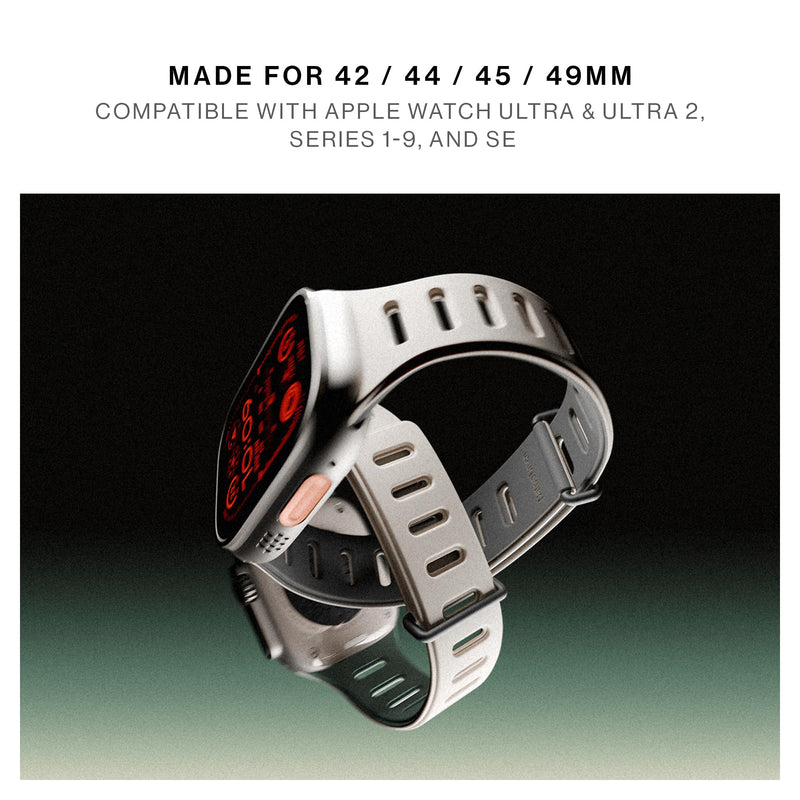 Native Union Active Band | Magnetic Apple Watch Band – Double Sided Reversible Silicone Strap – Adjustable Length – Breathable & Sweat Proof for Sport Black 44/45/46/49mm