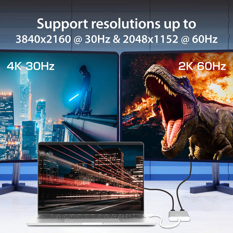 j5create USB to HDMI Adapter - Dual HDMI USB 3.0 Multi-Monitor Cable | 4K + 1080p | Compatible with Windows and macOS (JUA365) Single