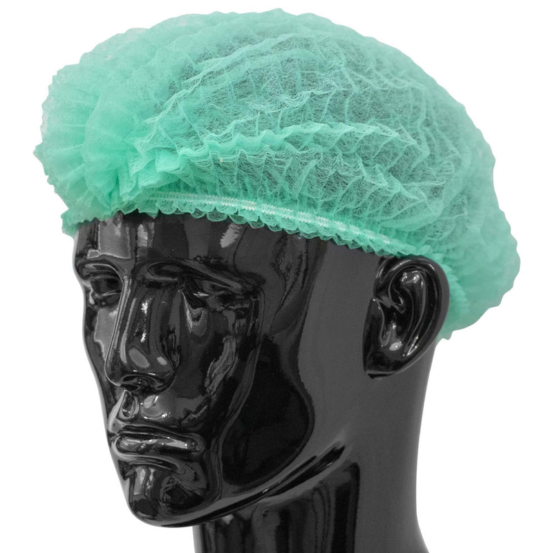 100 x simply direct Green Disposable Hair Net/Mob Caps in a Resealable Bag