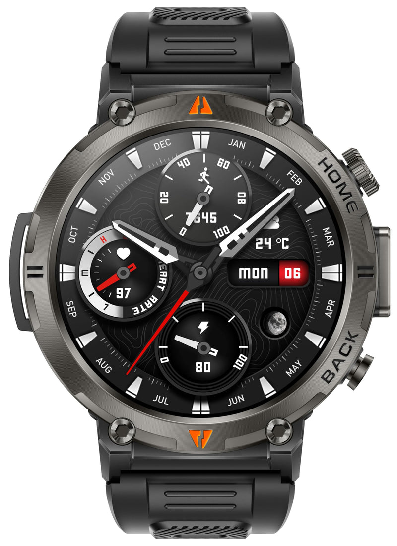 Military Smart Watch for Men, GPS Watch with Flashlight 3ATM Waterproof | Rugged Tactical Smartwatch with Bluetooth Calling Compass 1.45'' HD Sports Watch Fitness Watch Compatible with iPhone Samsung BK