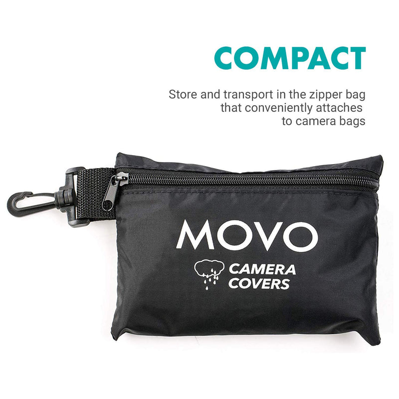 Movo CRC11 Camera Rain Coat Rain Cover for DSLR Cameras and Mirrorless Cameras and Lens (Junior Size: 11" x 14.5")