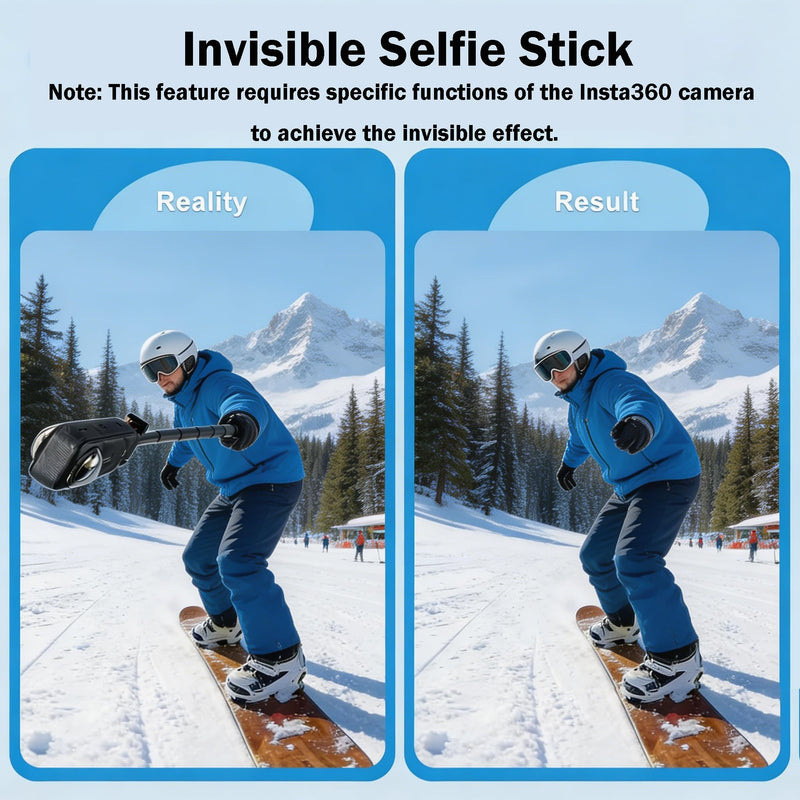 Selfie Stick for Insta360, 18-118"/9.8ft/3m Extended Invisible Selfie Pole | Lightweight, Carbon Fiber, for Insta360 X5 X4 X3 ONE X2 ONE R X ONE GO 3S 3 2, DJI Osmo 360, Action 6 5 4 3 2, Hero 13/12/11