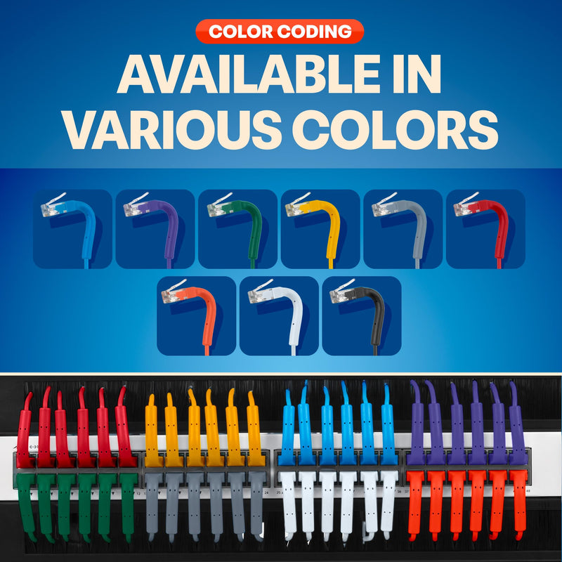 Everest Ultra Slim Cat6a Ethernet Patch Cables 3ft (24-Pack) Black | Bendable, Thin and Flexible 24-Pack