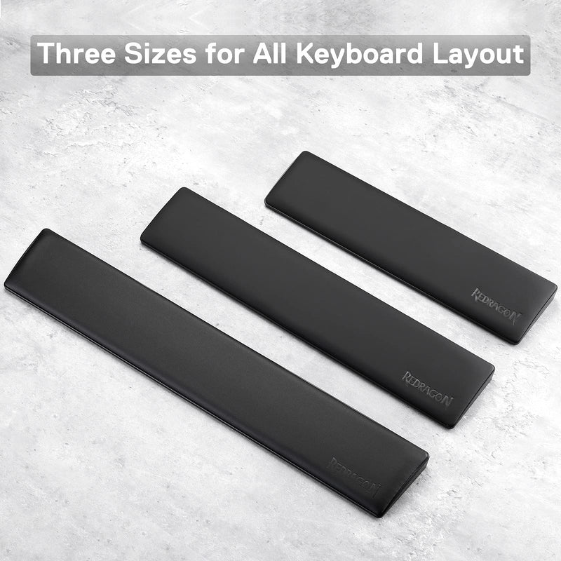 Redragon P035 Meteor S Computer Keyboard Wrist Rest Pad, Ergonomic Soft Memory Foam Wrist Support w/ Anti-Slip Rubber Base, 60% 61 Keys Compact Size 11.38 x 2.87 in, 0.78 inch (20mm) Height, Black 60% Compact