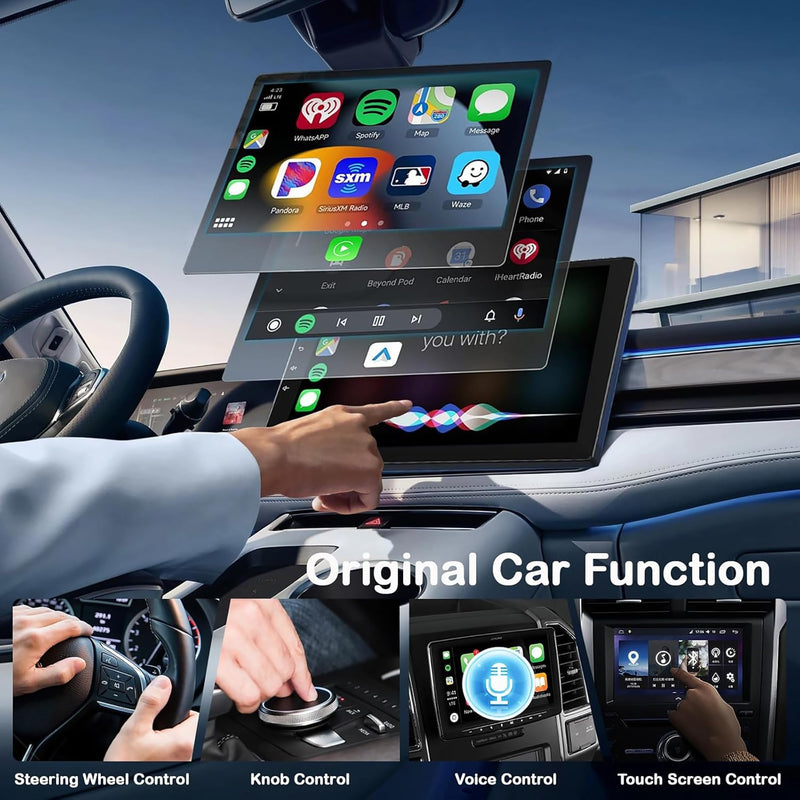 Wireless Carplay Adapter & Android Auto 2025 Upgrade Wired CarPlay to Wireless,2-in-1 Mini USB Design with Fast Stable Connection Car Play for Apple iOS 10+, Android 11+ Version