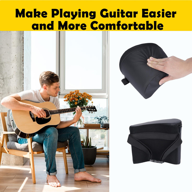 Guitar Support, Guitar Cushion for Classical Acoustic Electric Guitar Players, Guitar Rest Ergonomic Playing Mat Leg Pad, Professional Guitarist Musical Instruments Accessories Tool with Bag