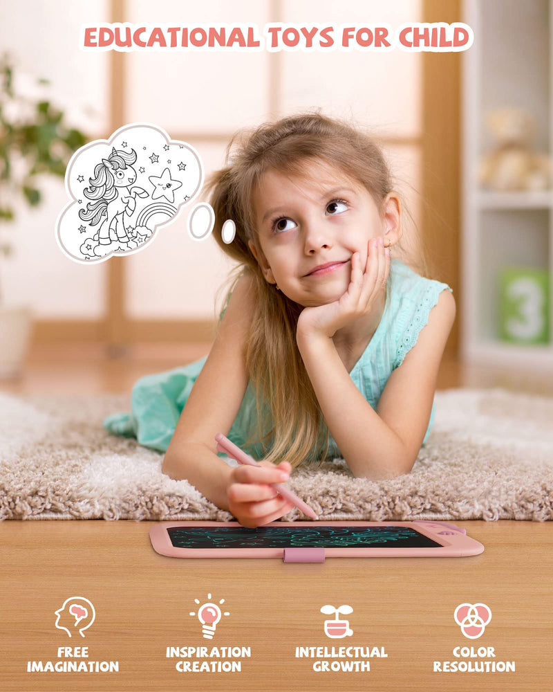 LCD Writing Tablet 10 Inch for Girls Boys(Pink+Green)