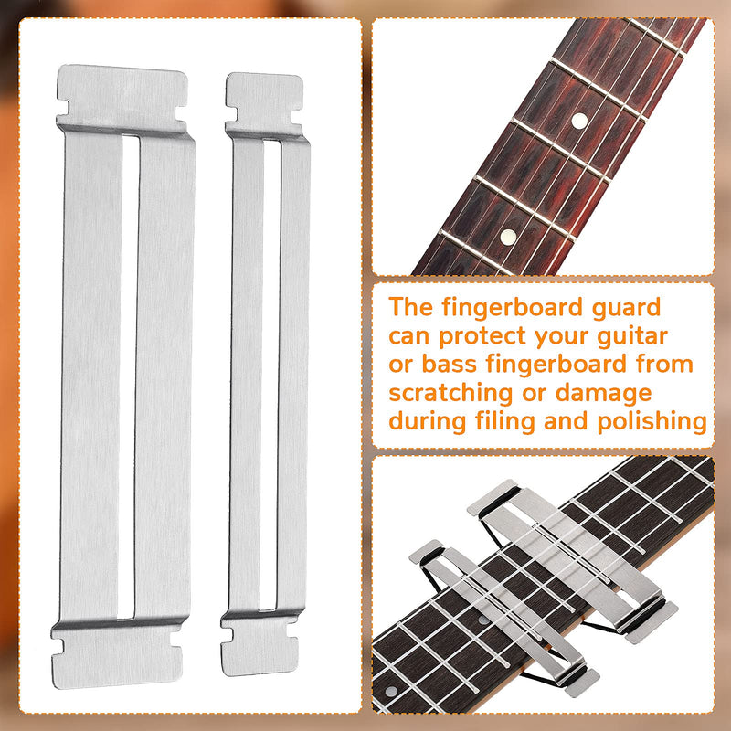 [AUSTRALIA] - Boao 3 Sets Guitar Fret Protector Fingerboard Guards Stainless Steel Fretboard Protector Bass Guitar Fret Guards for Dressing and Polishing Frets Guitar Tool Luthier Tool Fret Polishing Kit 