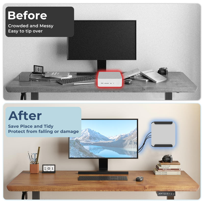 Mini PC Vesa Mount Compatible with Beelink GTi12, GTi13, GTi14, GTi12 Ultra, GTi13 Ultra, GTi14 Ultra Mini PC, Vesa/Wall/Under Desk, Mount for Beelink, Easy to Install, with Holder, Black