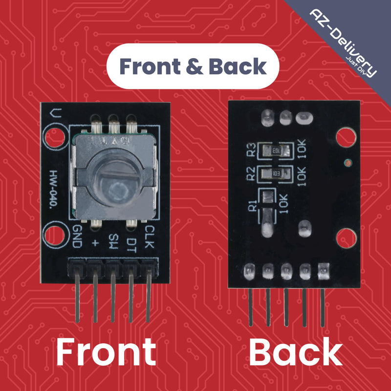 AZDelivery 5 x KY-040 Rotary Encoder, Rotary Encoder, Module Compatible with Arduino, Includes E-Book!