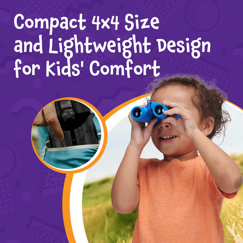 [AUSTRALIA] - Think Peak Blue Binoculars Science Toy for Kids Ages 3-12 Years - Real Compact Outdoor Adventure & STEM Educational Nature Hiking Explorer for Bird Watching, Camping Children’s Birthday Gift 