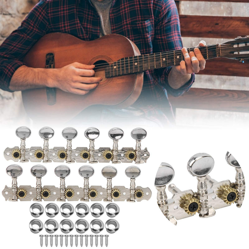 [AUSTRALIA] - 12 String Guitar Tuning Pegs Zinc Alloy Machine Heads for Acoustic Guitar 6L6R Replacement Tuners Folk Classical Instrument Set 