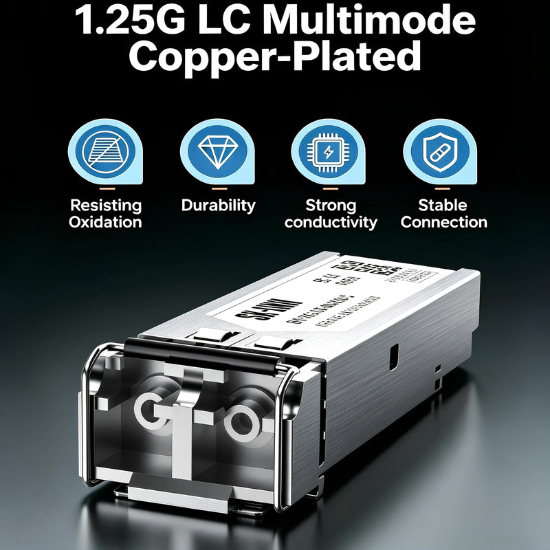 1000BASE-SX SFP LC Multimode Transceiver 1.25G 850nm Up to 550m | SFP Ethernet Adapter Compatible with Cisco, TP-Link , NETGEAR, UGREEN Hot-Swappable