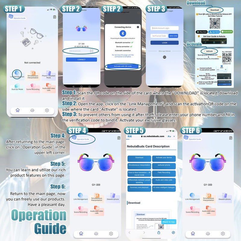 AI Smart Translation Glasses for Travel & Business, Real-Time 100+ Language Translator, Wireless Open-Earphones Design with Music Playback & Touch Control,Lightweight Eyewear (SR/GY/PK) SR/ GY/PK