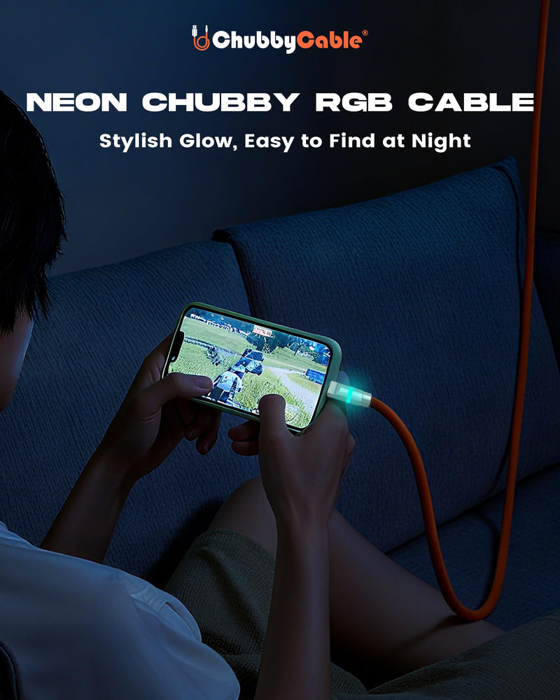 chubbycable 100W USB C to C Charge Cable with LED Light, Rose Red, 16.4 FT | 45,000+ Bend Tested, 480Mbps Data Transfer, E-Marker Safety Chip, 6mm Extra Thick, Tangle-Free Design 16.4ft (5m) Type C-Type C