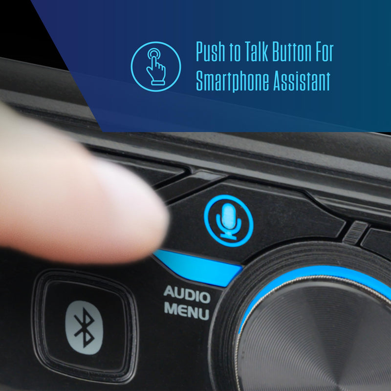 Jensen MPR210 Single DIN Bluetooth Car Stereo, Hands-Free, AM/FM, USB | Bluetooth hands-free calling and streaming, push-to-talk assistant, USB playback and charging Black/White LCD