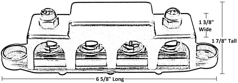 (Red & Black) 5/16" 4 Stud Bus BAR Power Distribution Block - Made in The USA - for Marine Battery Terminals, 12v Power and Ground Distribution Blocks - Terminal Block for Battery Terminals - BusBar Red & Black 5/16" - Pair