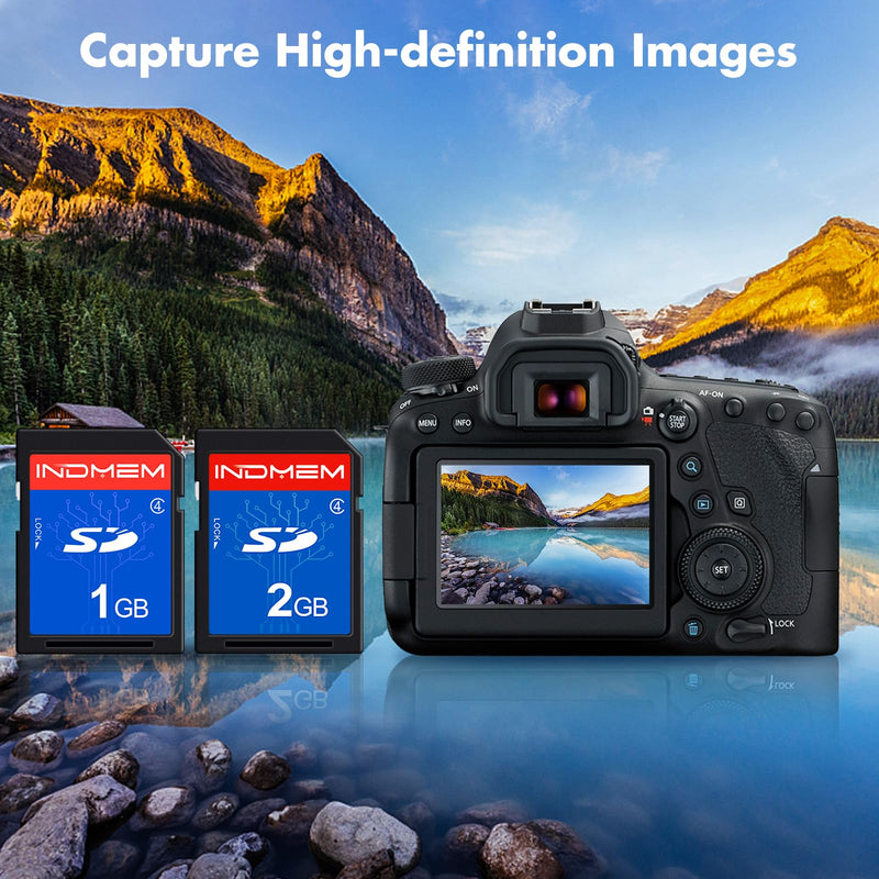[AUSTRALIA] - INDMEM SD Card 1GB + 2GB， Class 4 Flash Memory Card 2G SLC Standard Secure Digital Cards 