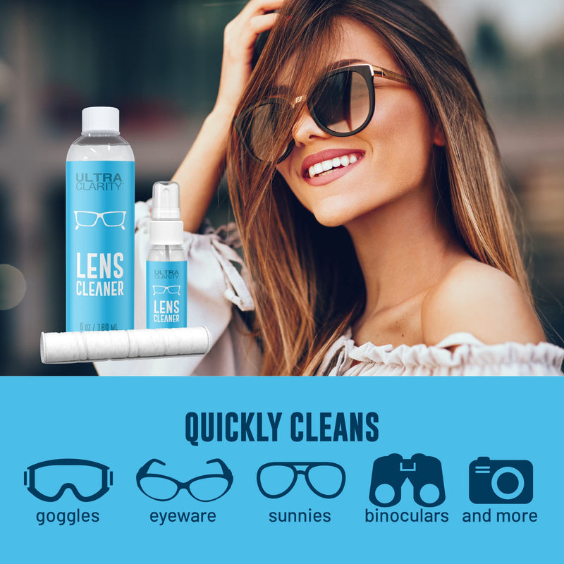 Powered by Nano Magic | Lens Cleaner 7oz Value Pack | 1oz Spray, 6oz Refill, Microfiber Cloth | Ideal for Glasses Sunglasses Goggles Glass Phone Smart Devices Coated Lenses Streak-Free