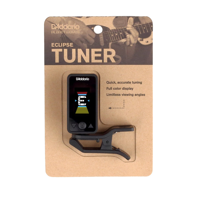 D'Addario Eclipse Guitar Tuner Clip On, PW-CT-17BK, Black Battery