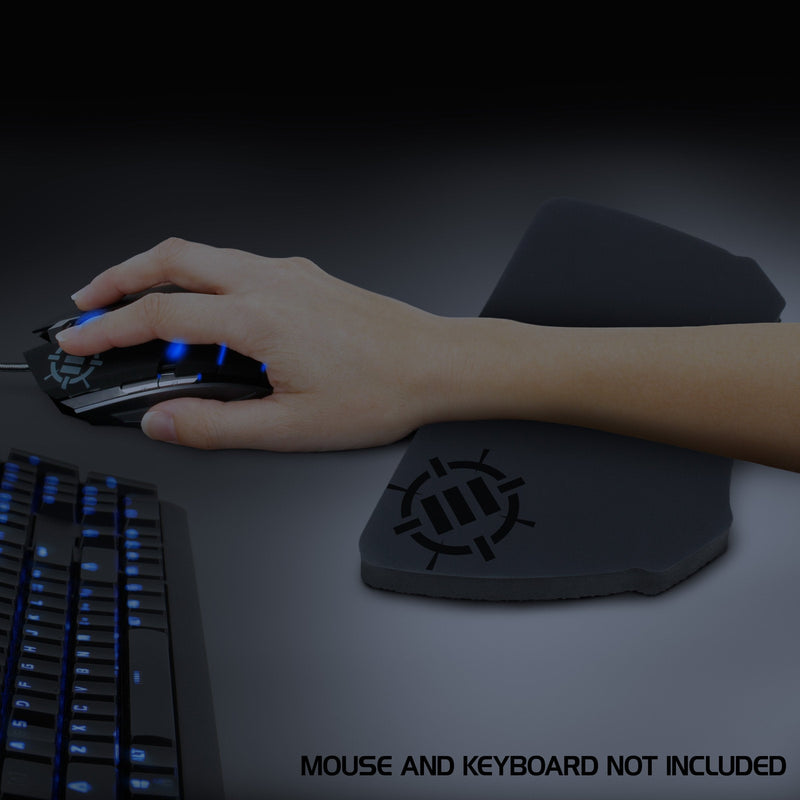 ENHANCE Gaming Mouse Wrist Rest - Firm Wrist Pad for PC Gamers and Esports Professionals with Ergonomic Support, Non-Slip Rubber Backing, Anti-Fray Design - Great for Gaming or Office Use Mouse Size