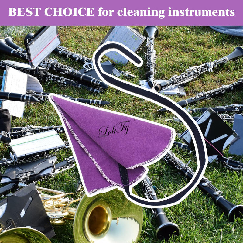 Cleaning Cloth Swab for Inside Tube Suitable for Clarinet Piccolo Flute Sax Saxophone (Purple) Purple