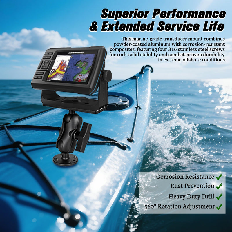Anti-Theft Aluminum Fish Finder Mount with Lock Knob, 3.42'' Short Arm Marine Electronic Mount,Saltwater Resistant Aluminum Bracket Compatible with Garmin, Lowrance, Humminbird and More Anti-Theft-Small Sized