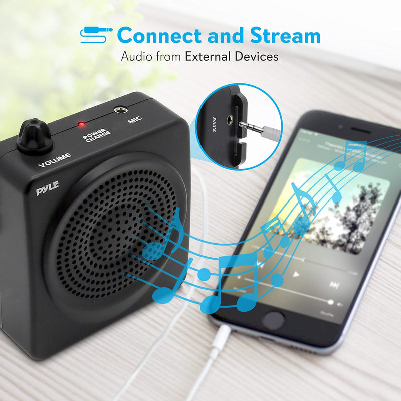 Pyle Portable PA Speaker and Voice Amplifier: Compact Waistband with Rechargeable Battery, Includes Headset Microphone & 3.5mm Aux Jack - Ideal for Tour Guides, Teachers, and Meetings