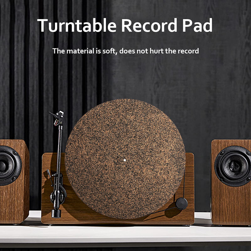 Zunate Turntable Cork Platter Mat, 12in Shockproof Turntable Platter Mat, Grade Improves Sound Quality, Nonslip Turntable Slipmat for Record Players