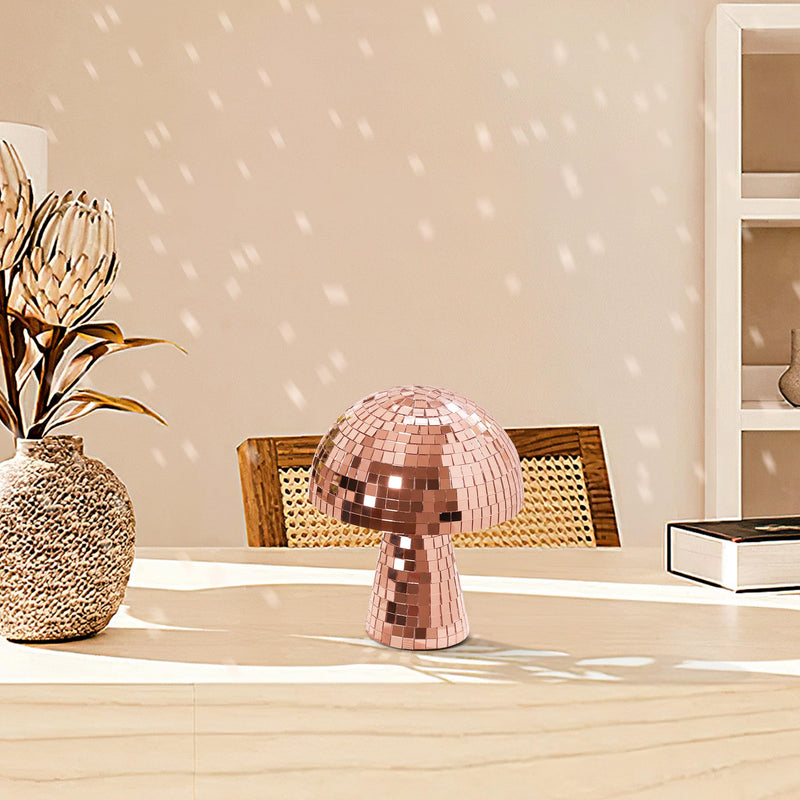 [AUSTRALIA] - 7 Inch Rose gold Mushroom Disco Ball, Mushroom Disco Ball Reflective Mirror Ball for Wedding Party Room Bar Decor 7inch 