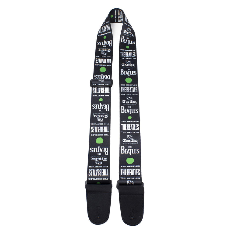 Perri's Leathers, 39"-58"- Black, The Beatles Officially Licensed Guitar Strap, Boutique & Fits Fender Electric, Custom, Adjustable, Durable Design, Acoustic & Bass Guitar Straps for Electric, Leather Green Apples