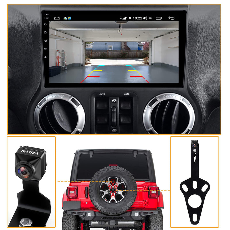 NATIKA Backup Camera for 2007-2018 Jeep Wrangler JK: Starlight Night Vision 720P AHD and TVI Waterproof HD Spare Tire Mount Backup Reverse Rear View Camera for Jeep Wrangler JK 2007-2018