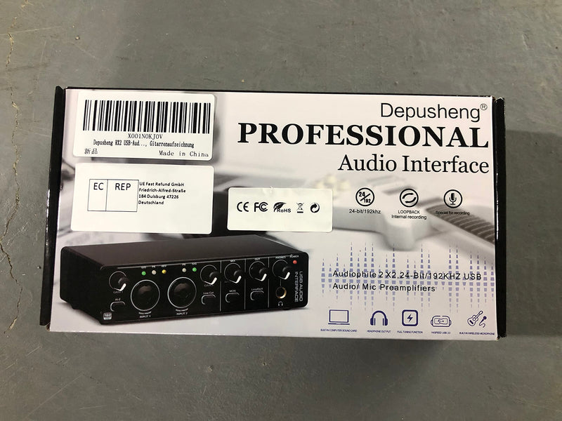 Depusheng RX2 usb audio interface computer recording sound card, home studio audio interface, can connect 48V condenser microphone, guitar recording