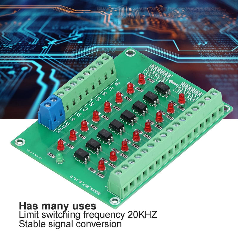 8 Channel Optical Isolation Module 24V to 5V Optocoupler PLC Signal Converter Board for Signal Isolation optical module optical module board rails