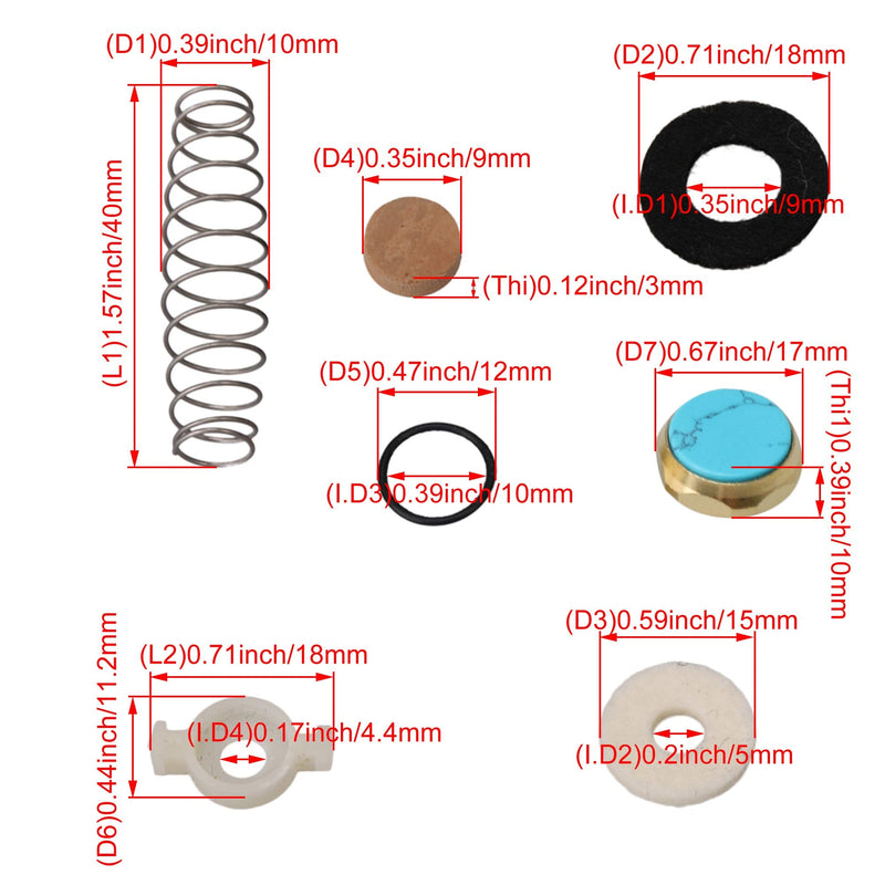 [AUSTRALIA] - BQLZR Trumpet Pad Valve Repair Kit Springs Felt Washer & Trumpets Finger Button Set 