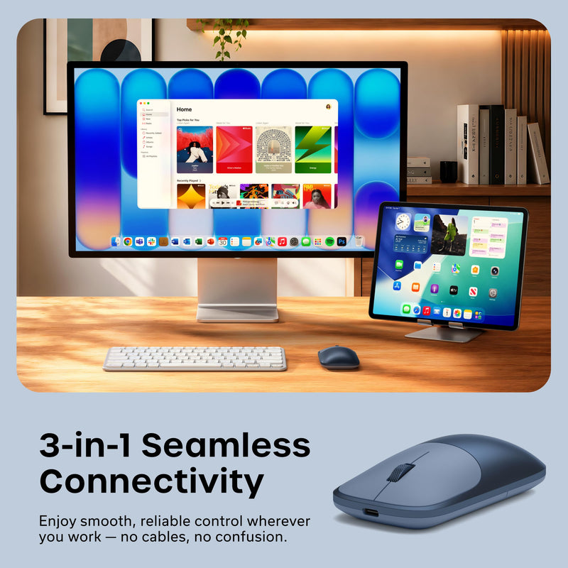 Satechi 6-in-2 USB-C Snap Hub, Slim EX Wireless Mouse for MacBook Neo - Indigo