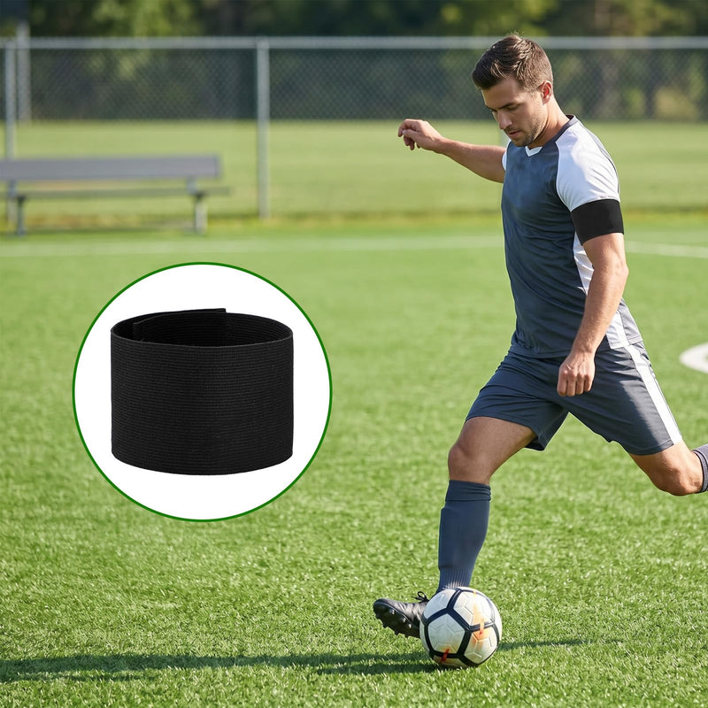 4Pcs 13.58x2.76in Arm Band Soccer Armband Black Elastic Exercise Armband Mourning Bands Elastic Adjustable Armbands for Volleyball Basketball Team Funerals, Memorial, Condolence