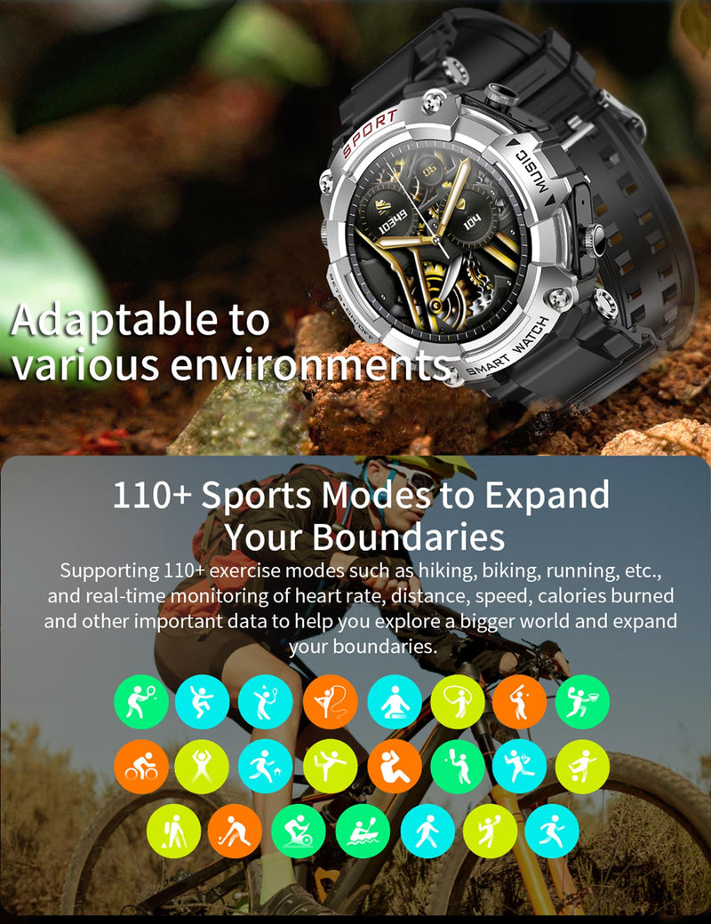Smart Watch with Earbuds for Men, Smart Watches for Android Phones, Bluetooth Calling can Answer and Make Calls, Military Resistant Fitness, Sports Fitness Tracker with Step,Heart Rate black