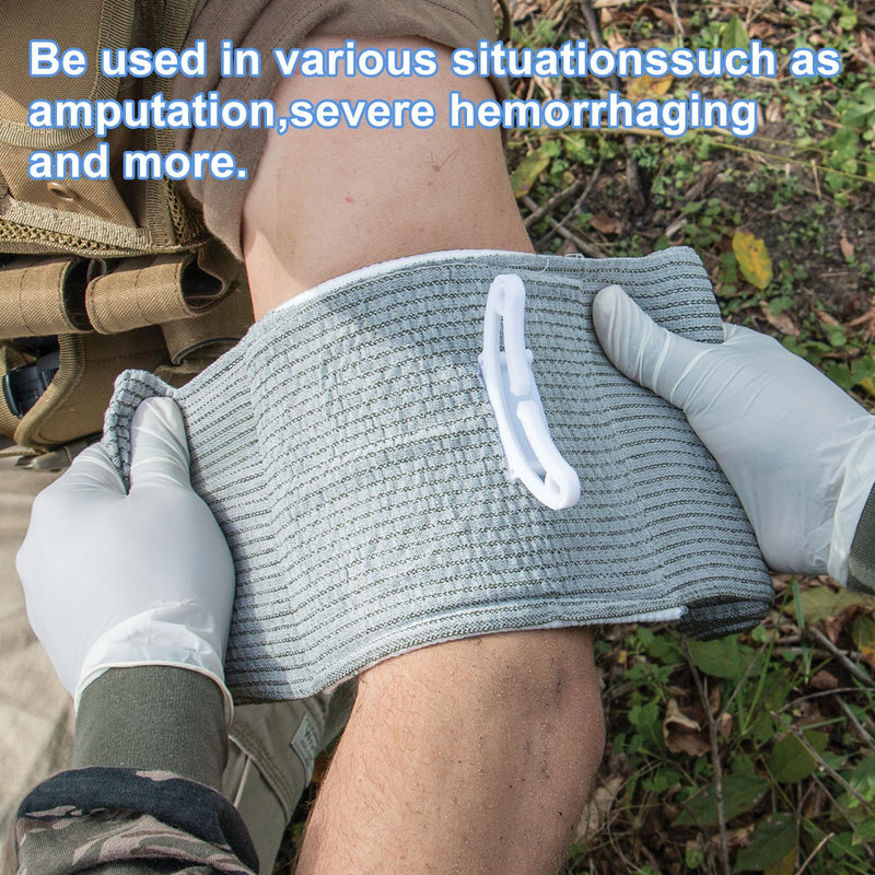 Pack of 4 Israeli Bandage, 6 Inch Hemostatic Tourniquets Elastic Bandage, First Aid Wound, Hemostatic Bandage Vacuum Pack for Indoor, Outdoor, The Perfect Choice for Your Emergency Equipment