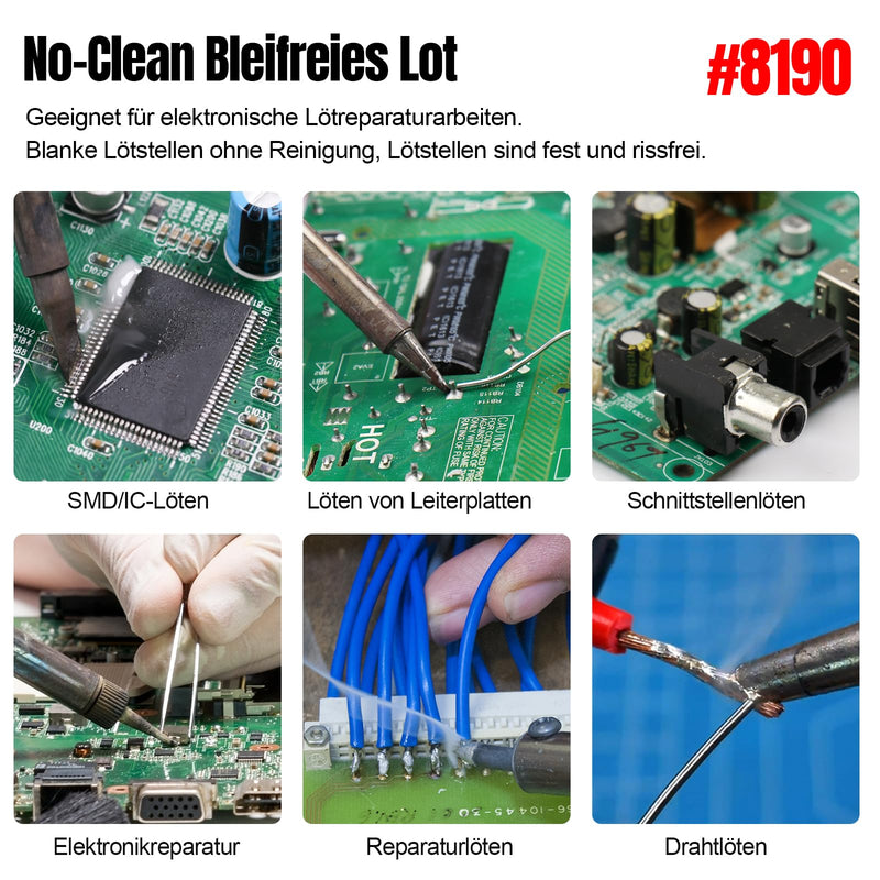 BEEYUIHF Solder Wire, Lead-Free, Sn99.3 Cu0.7 Solder with Flux, Electronic Solder Wire with Rosin Core (1.0 mm, 100 g)