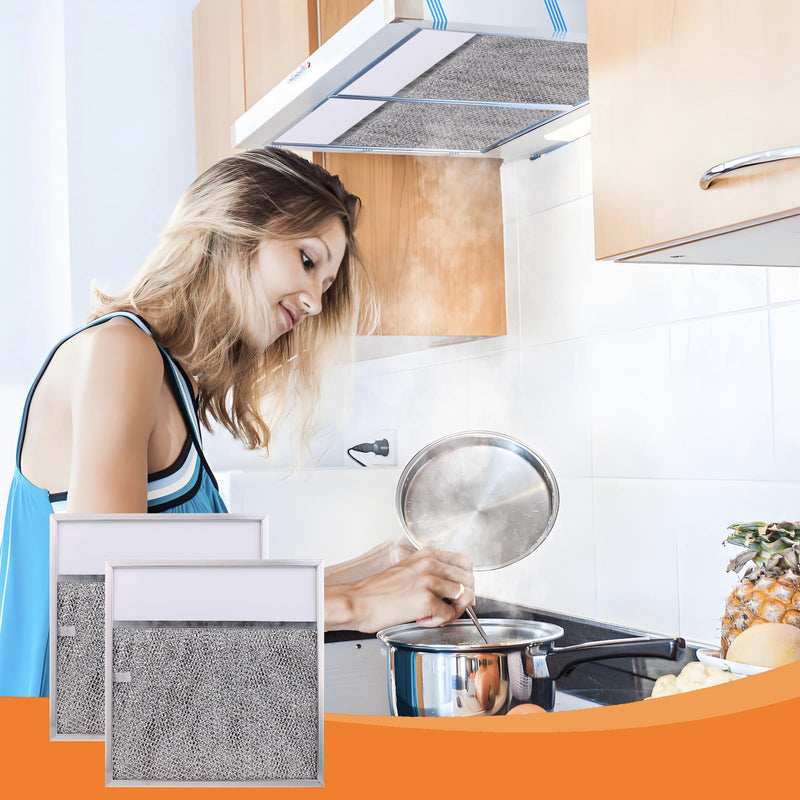 Range hood Filter with Light Lens for Broan-NuTone Kitchen Exhaust Grease Aluminum Filter R610045, R610050, SR610045, fit whirlpool WP8190232, fit 43000 Series Range Hood 11-3/8 X 11-3/4 X 3/8 Inch