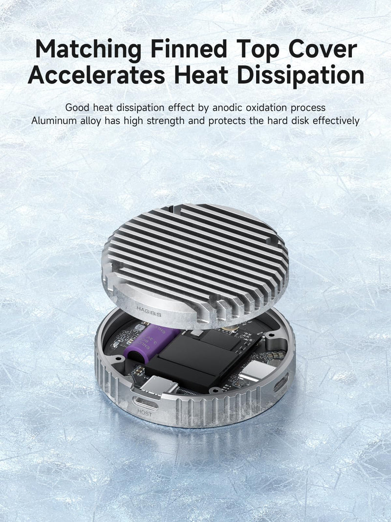 [AUSTRALIA] - Hagibis Heat Dissipation Fins Cover for MC100 Magnetic M.2 2230 NVMe SSD Enclosure with Magsafe for iPhone 15 Pro Max ProRes, Cooling Upper Cover MC100 Replacement Parts 